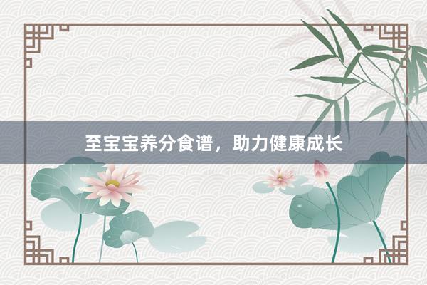至宝宝养分食谱，助力健康成长