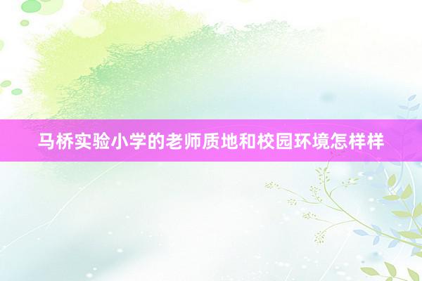 马桥实验小学的老师质地和校园环境怎样样