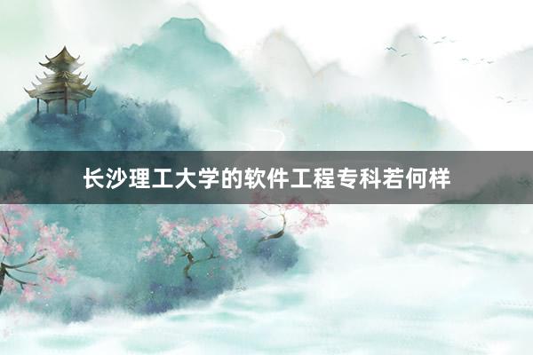 长沙理工大学的软件工程专科若何样