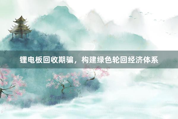 锂电板回收期骗，构建绿色轮回经济体系